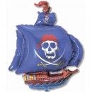 Шар на палочке 14". Пиратский корабль с синими парусами 902669A - Буду Играть. Сеть магазинов игрушек.