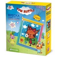*Фреска с блестками Три кота Карамелька 405101 - Буду Играть. Сеть магазинов игрушек.