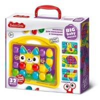 Мозаика для малышей в чемодане "Котик" d4,5/32 эл Baby Toys 04105 - Буду Играть. Сеть магазинов игрушек.