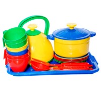 Набор посуды с чайником, разносом и кастрюлей 23 пр. 22-109 KSC - Буду Играть. Сеть магазинов игрушек.